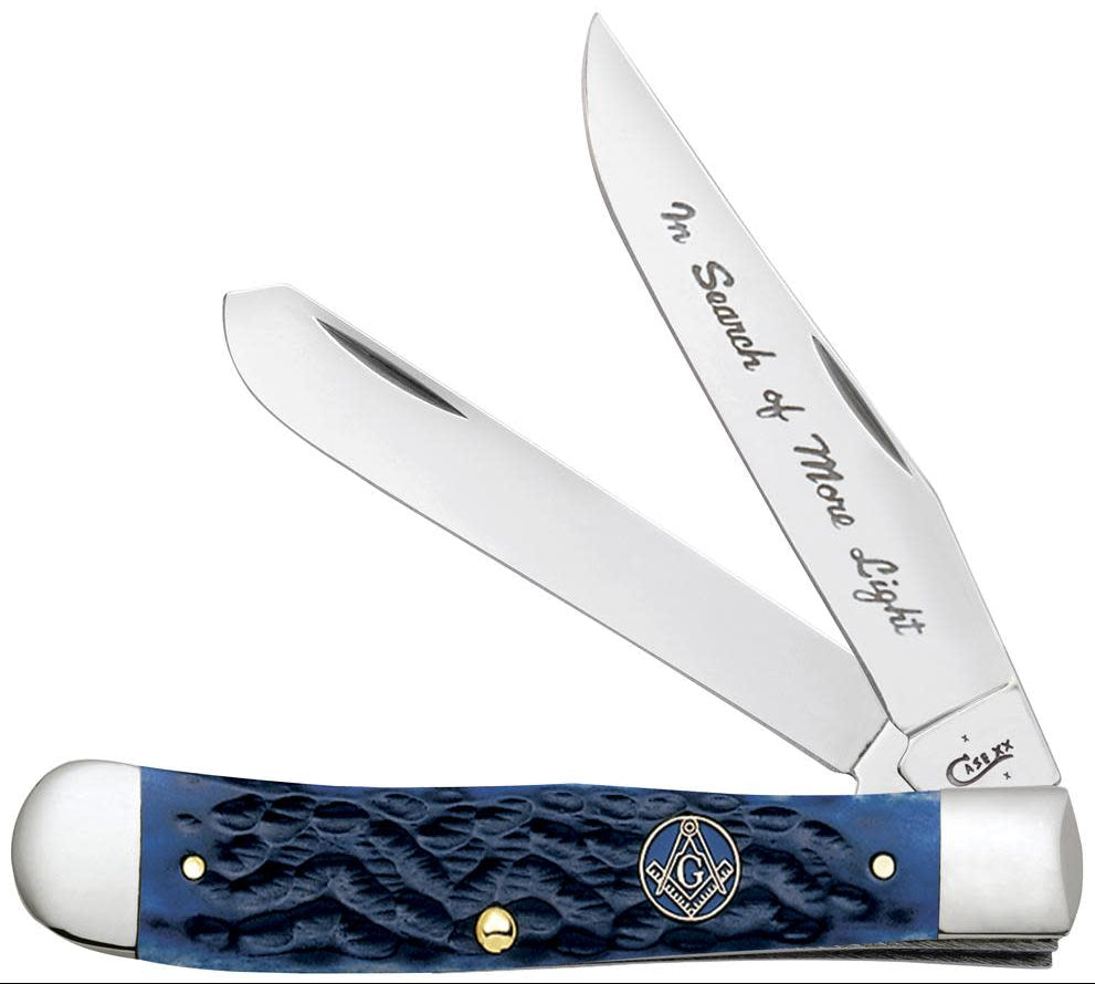 Case Masonic Trapper 2-Blade Folding Knife w/ Gift Tin
