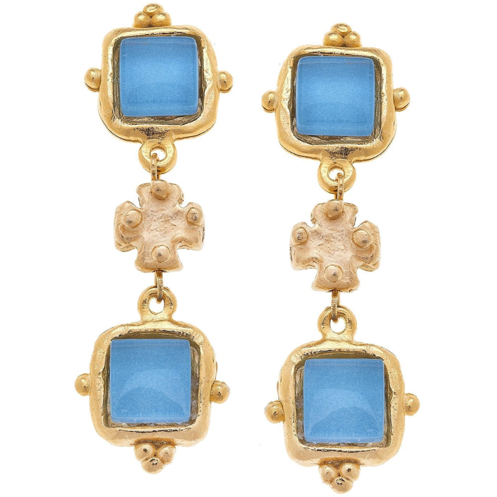 Susan Shaw Charlotte Deux Tier Gold Earrings