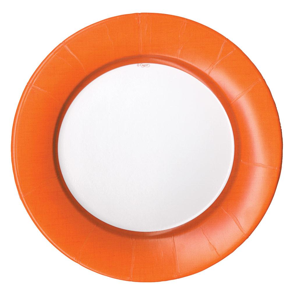 Caspari Linen Border Round Paper Plates - 8 pc.