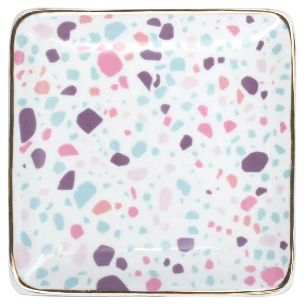 Finchberry Ceramic Pastel-Toned Terrazzo Soap Dish - 4.5" x 4.5"