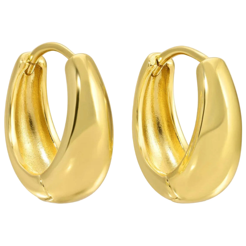Splendid Iris Gold Plated Narrow-to-Wide Huggie Earrings