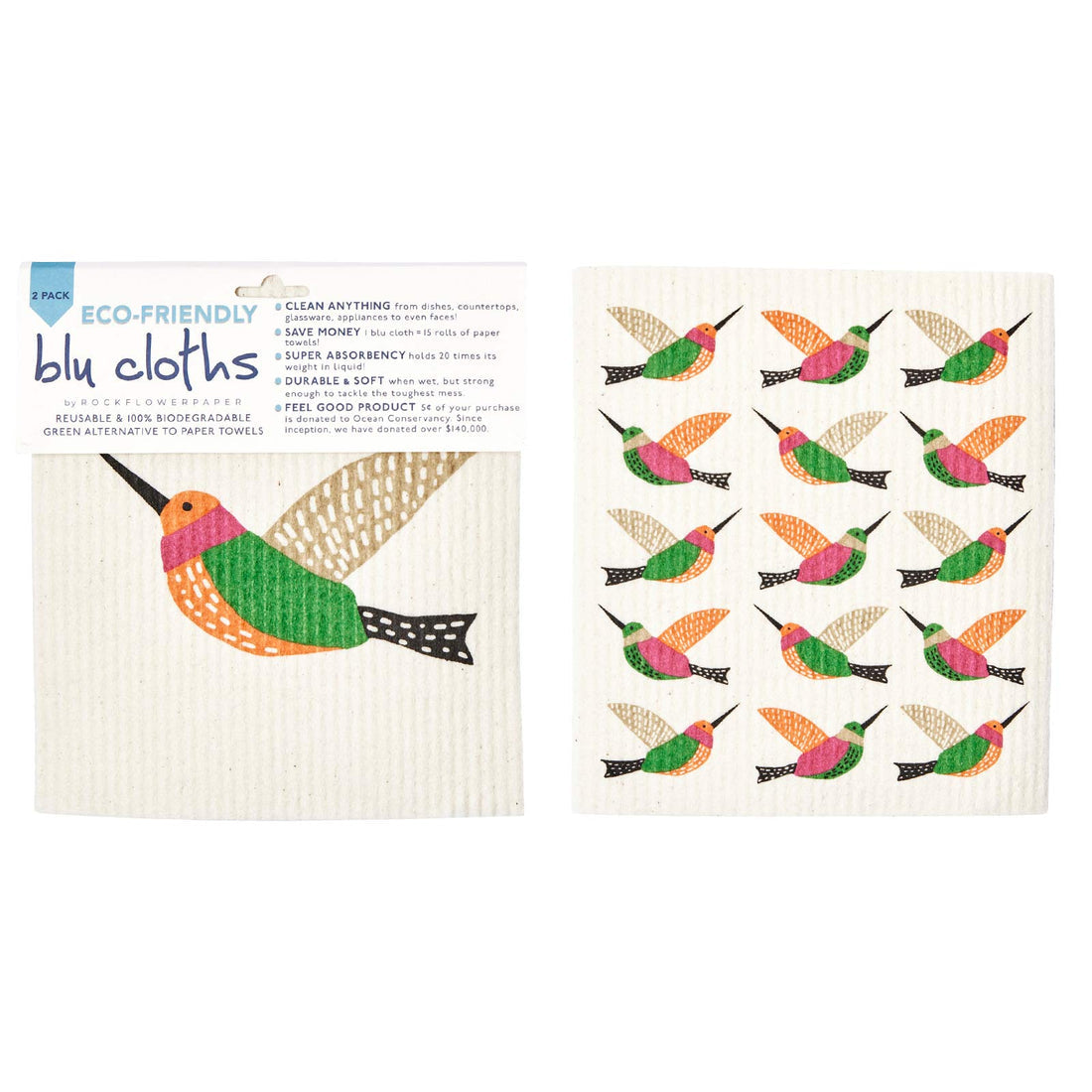 RockFlowerPaper Blu Cloth Biodegradable Sponges - 2 pc.
