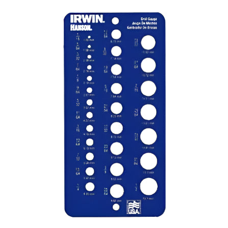Irwin 1/16" to 1/2" Steel Drill Bit Gauge