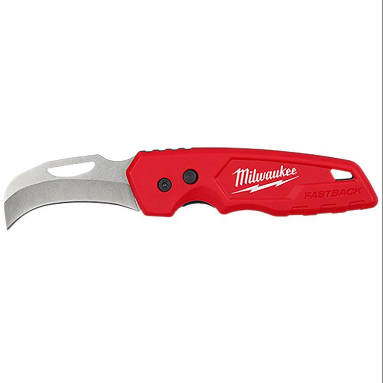 Milwaukee Fastback Press-and-Flip Hawkbill Folding Knife - 7"