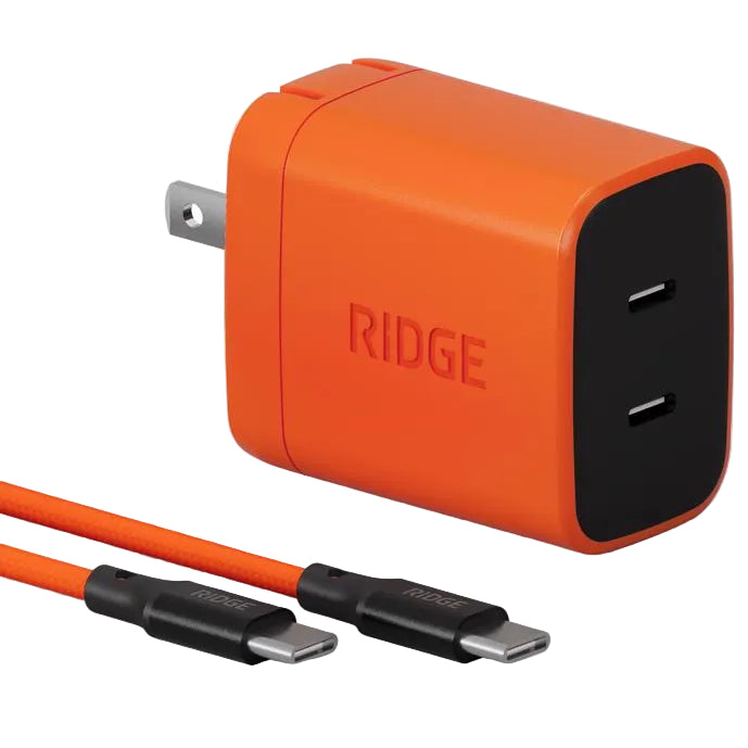 Ridge 2-Port 45W Gallium Nitride USB Power Adapter