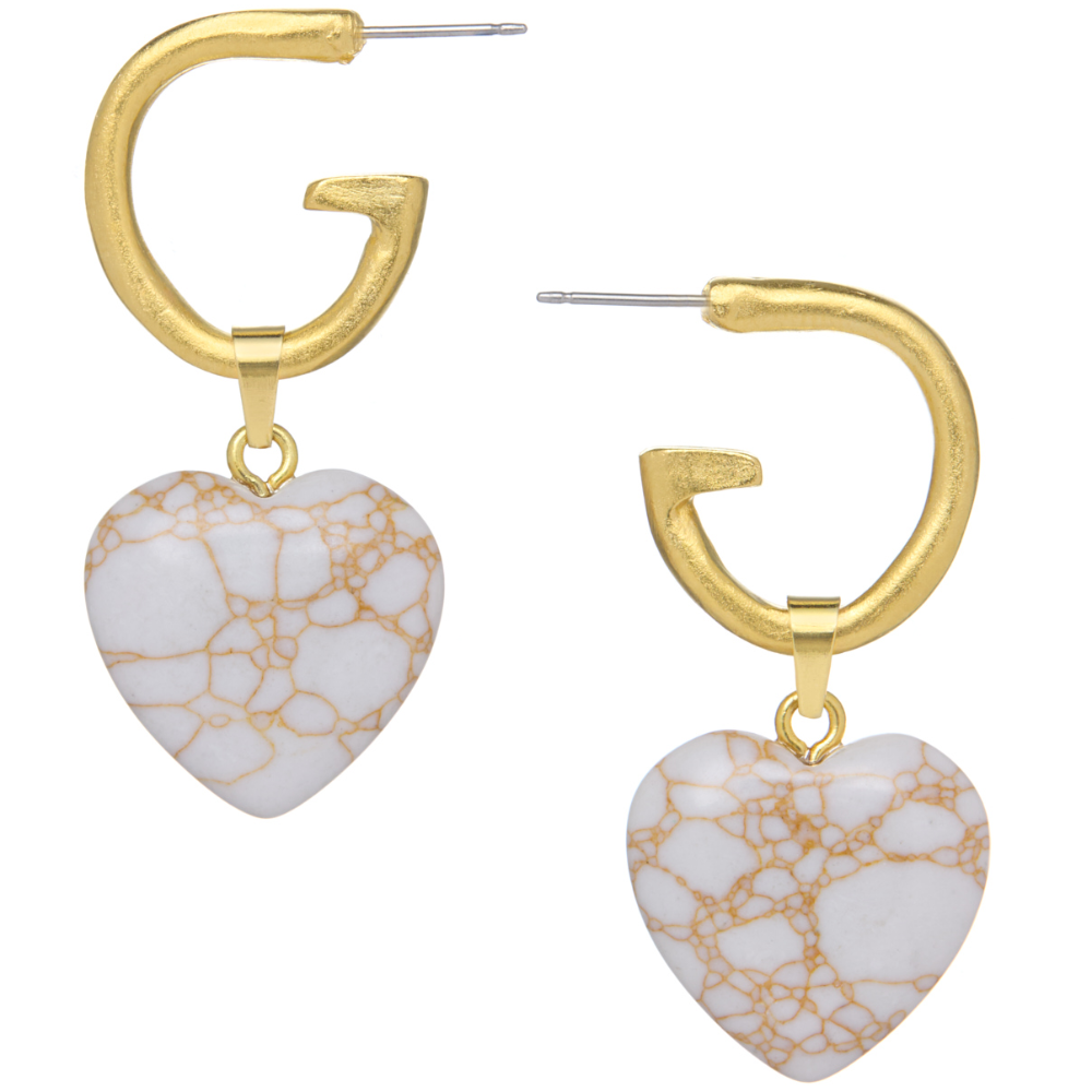 Susan Shaw Gold Gigi Heart Earrings