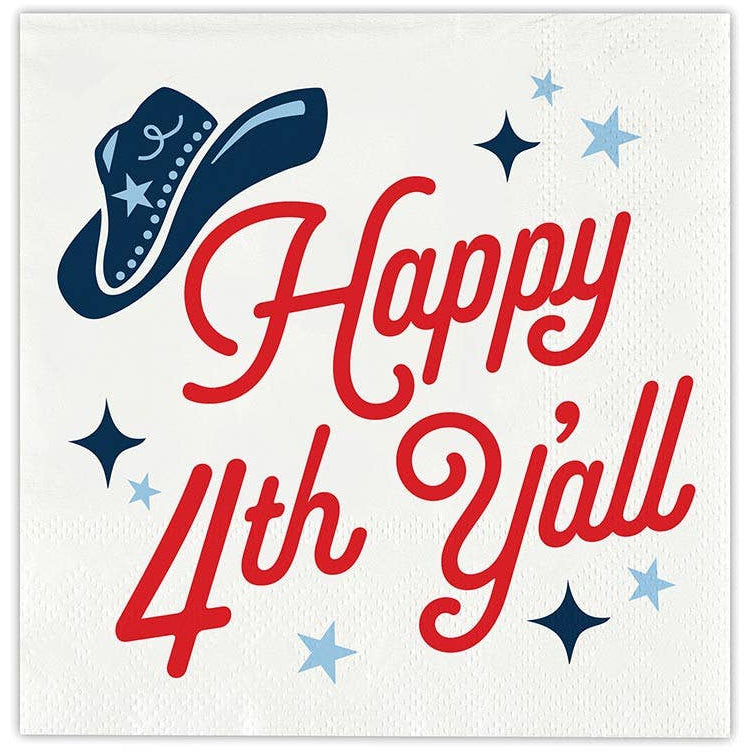 Slant Patriotic Paper Beverage Napkins - 20 pc.