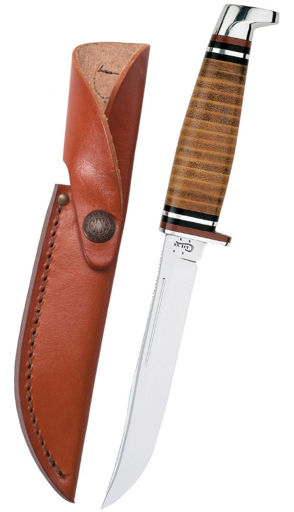 Case Stainless Steel Utility Hunting Knife w/ Leather Sheath - 5"