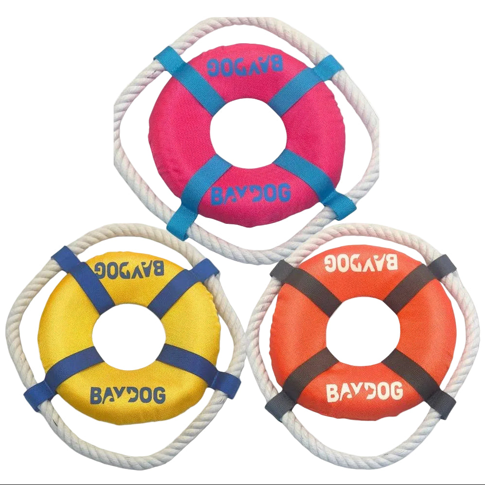 Baydog Nautical Float Life Ring Rope Toy - 13"