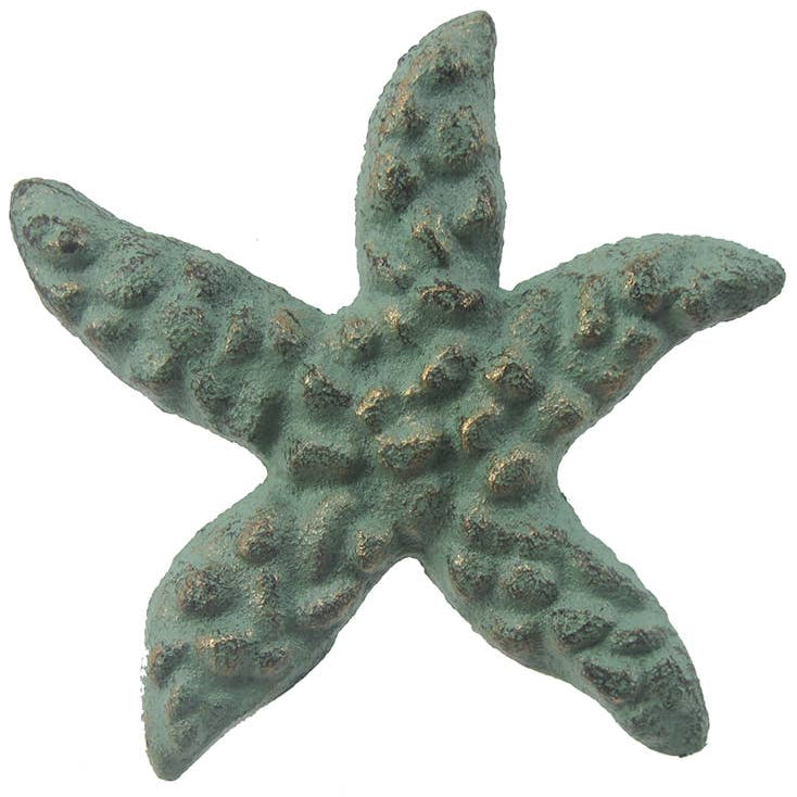 CB Home Sea Green Cast Iron Starfish Drawer Pull - 3" x 2.75"