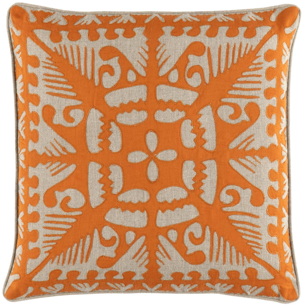 Annie Selke Cotton/Linen Knight Wood Embroidered Throw Pillows - 20" x 20"