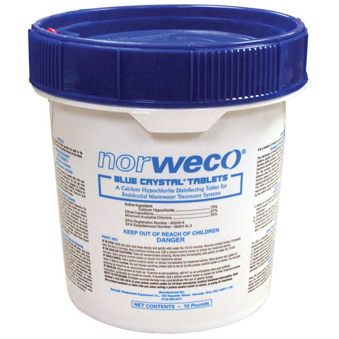 Norweco Blue Crystal Calcium Hypochlorite Tablets - 10 lb.