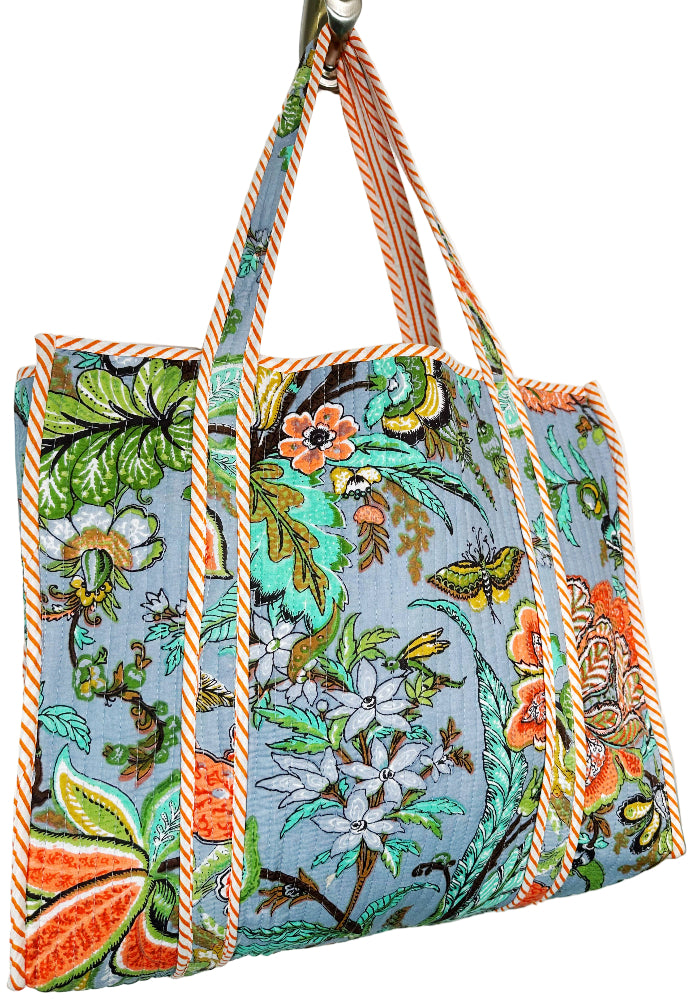 Folklore Couture Quilted Cotton Totes - 17.5" x 17.5"