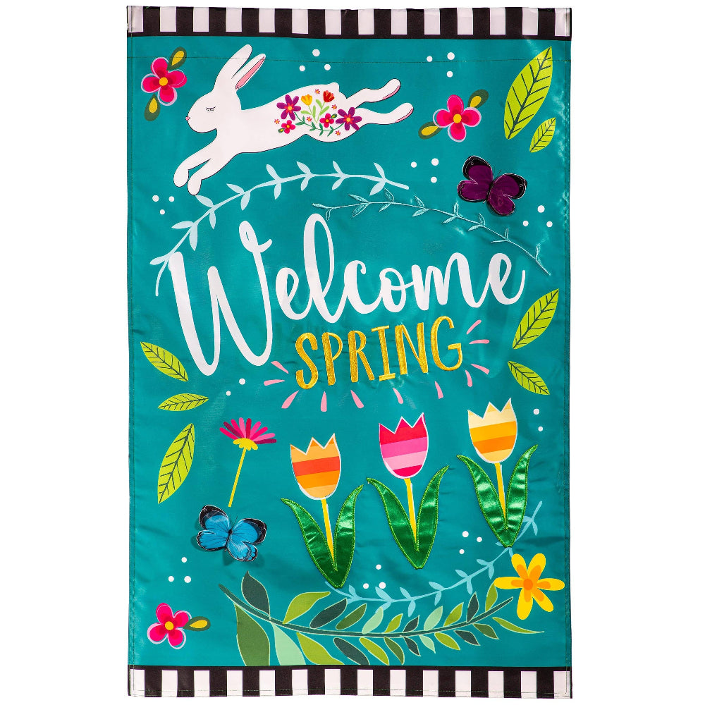 Evergreen "Welcome" Themed House Flags - 28" x 44"