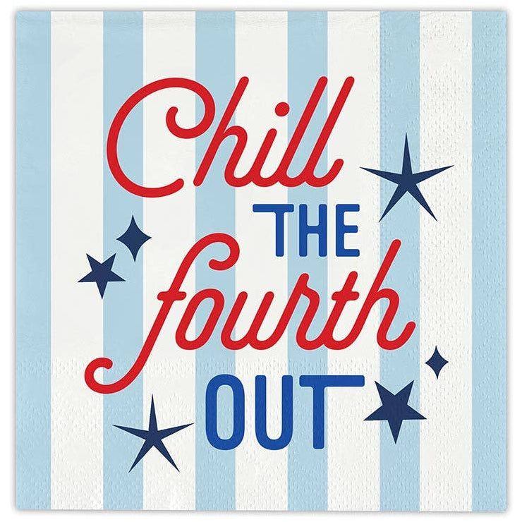 Slant Patriotic Paper Beverage Napkins - 20 pc.