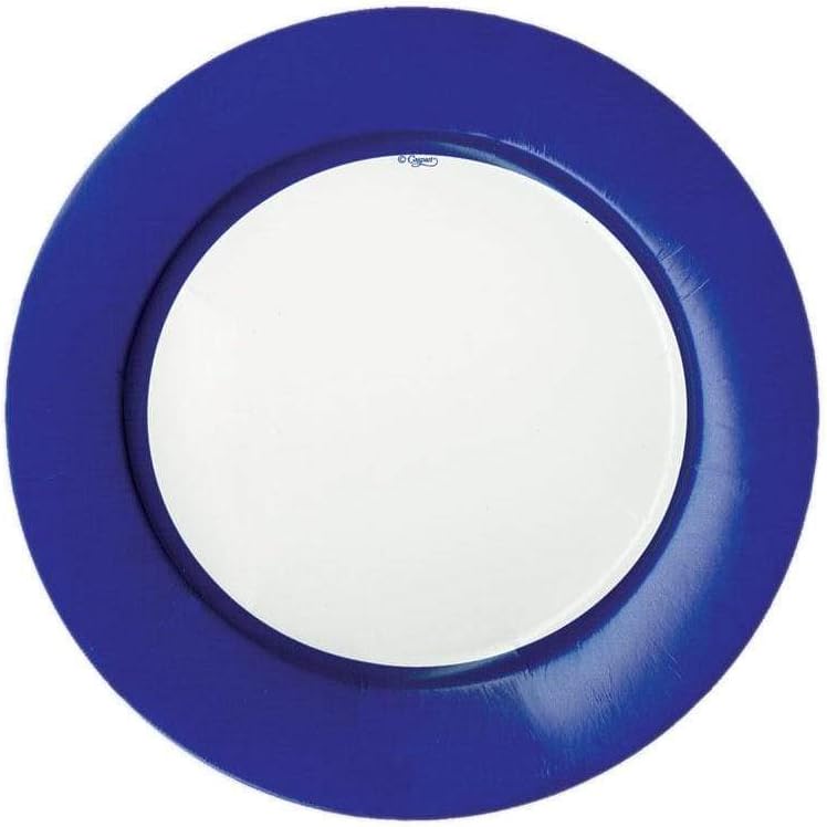Caspari Linen Border Round Paper Plates - 8 pc.
