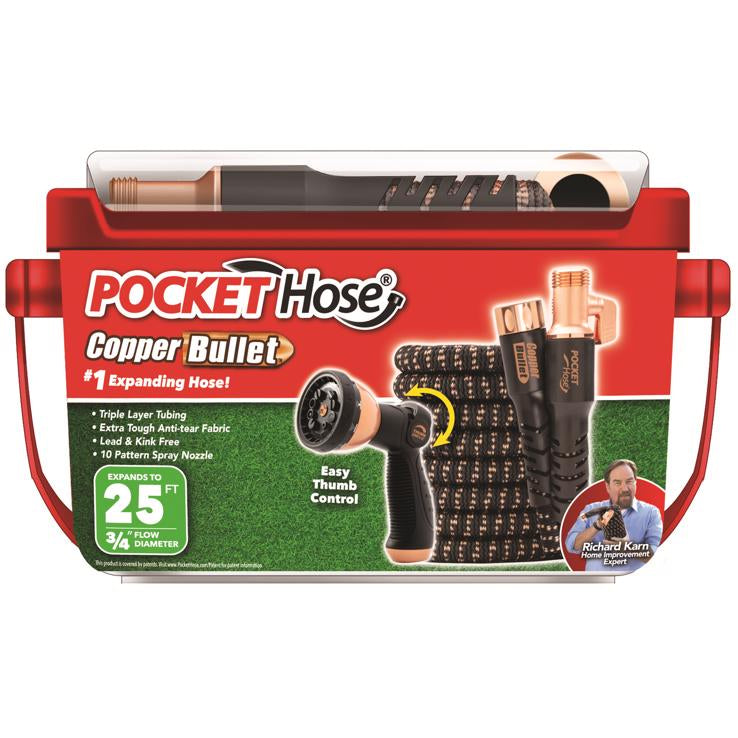 Pocket Hose Copper Bullet 3/4" Expandable Garden Hose