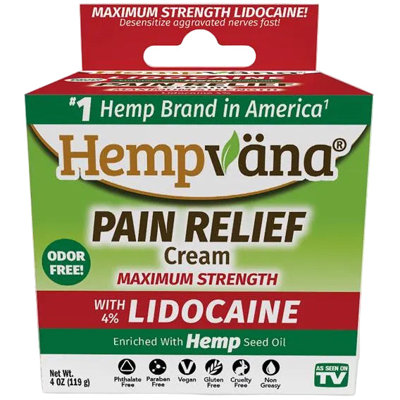 Hempvana Maximum Strength Pain Relief Cream w/ Lidocaine - 4 oz.