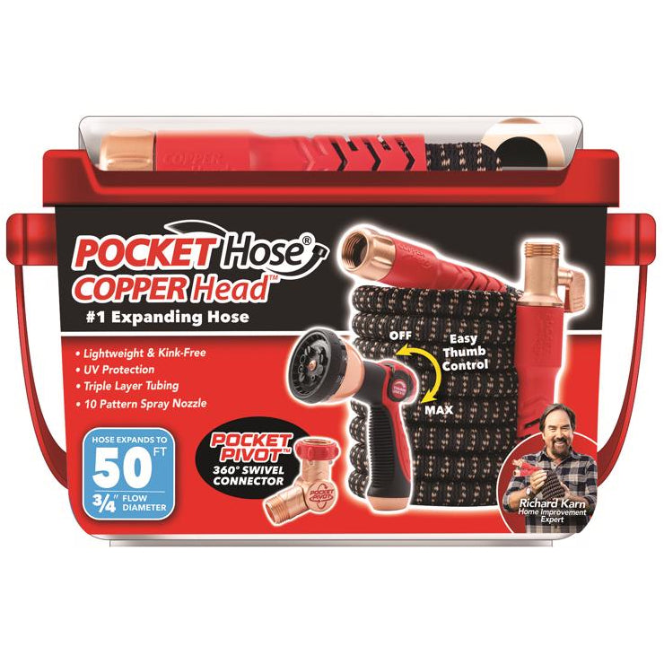 Pocket Hose Copper Head 3/4" Expandable Garden Hose