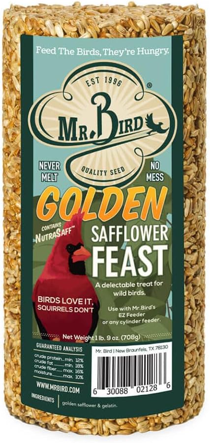 Mr. Bird Golden Safflower Feast Birdseed Cylinder - 25 oz.