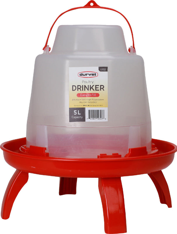 Durvet Plastic Poultry Waterer - 1L & 5L