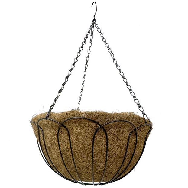 Living Accents Hanging Steel Plant Basket & Coco Liner - 12" & 14"
