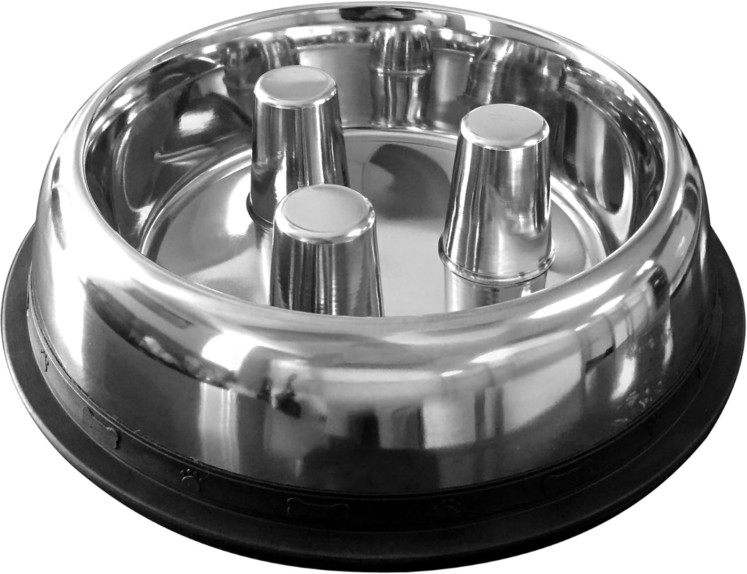 QT Dog Brake-Fast Slow Feed Stainless Steel Dog Food Bowls