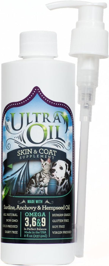 Ultra Oil All-Natural Liquid Coat Supplement for Pets - 8 oz.