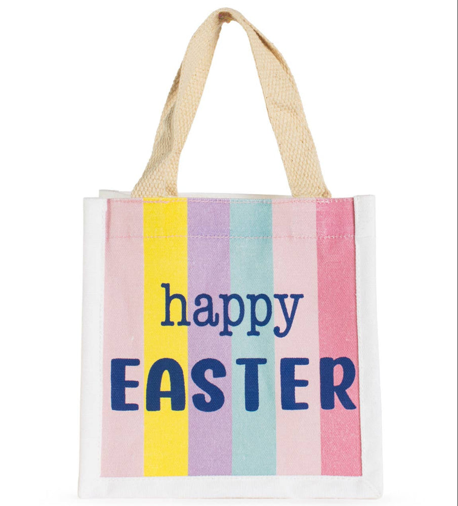 Royal Standard "Happy Easter" Petite Cotton Canvas Gift Tote - 7" x 7"