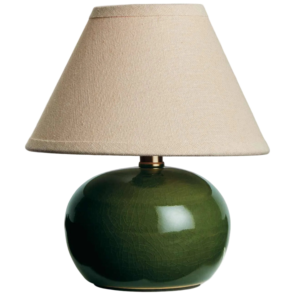 Napa Oscar Green Ceramic Crackle Glaze Mini Lamp - 8"
