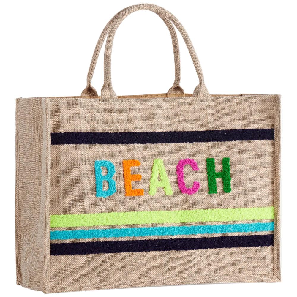 Shiraleah Jute Beach Tote - 7" x 13.5" x 19"
