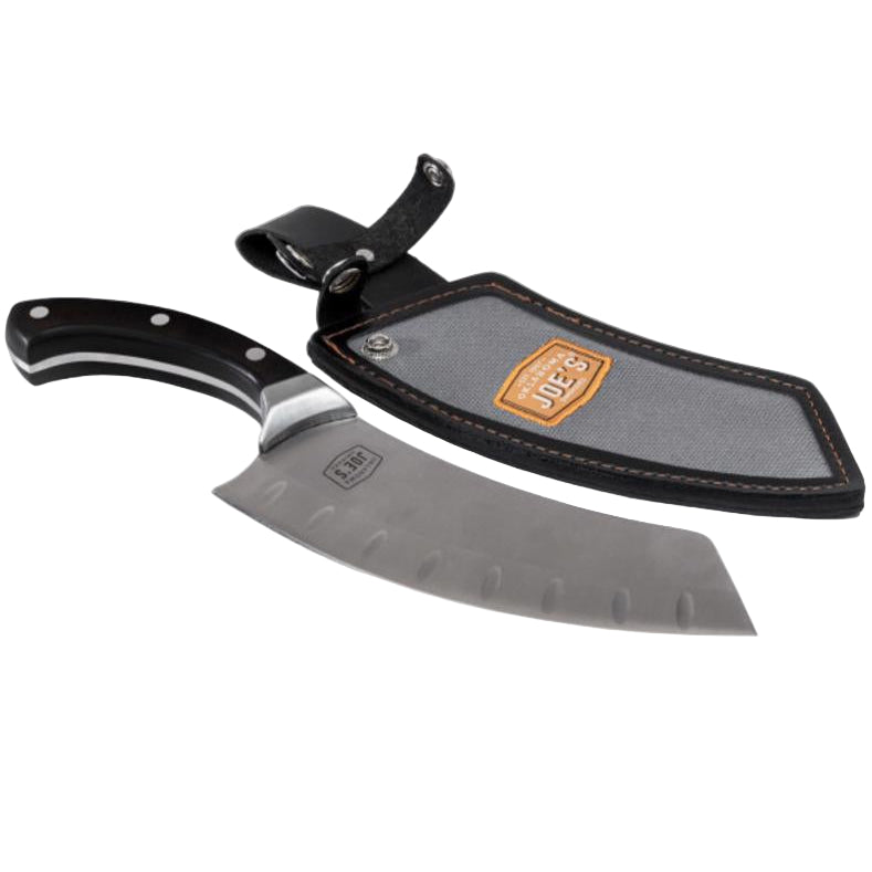 Oklahoma Joe's Blacksmith Carbon Steel Cleaver & Sheath - 12"