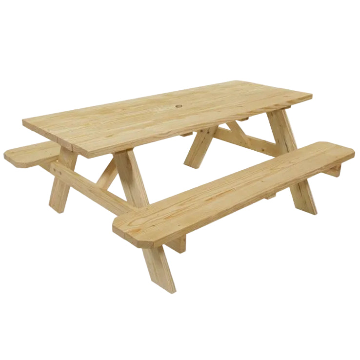 Outdoor Essentials Rectangular Wooden Picnic Table Kit - 72"