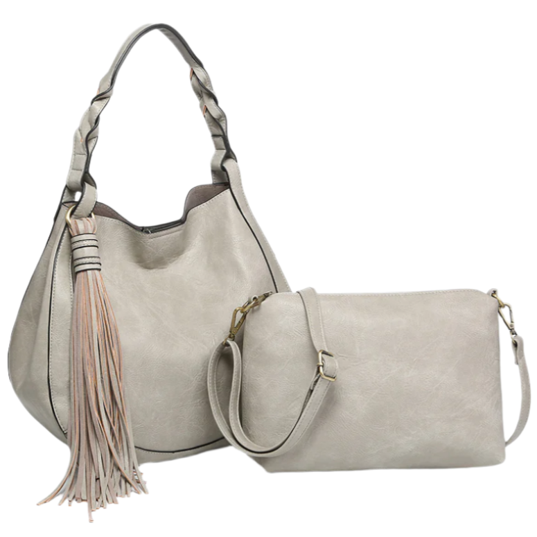 Jen & Co. Eloise Tassel Vegan Leather Hobo Bag