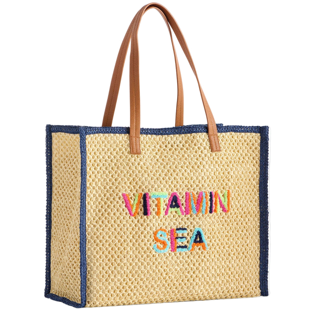 Shiraleah Paper Straw Market Tote - 8.5" x 14" x 17"