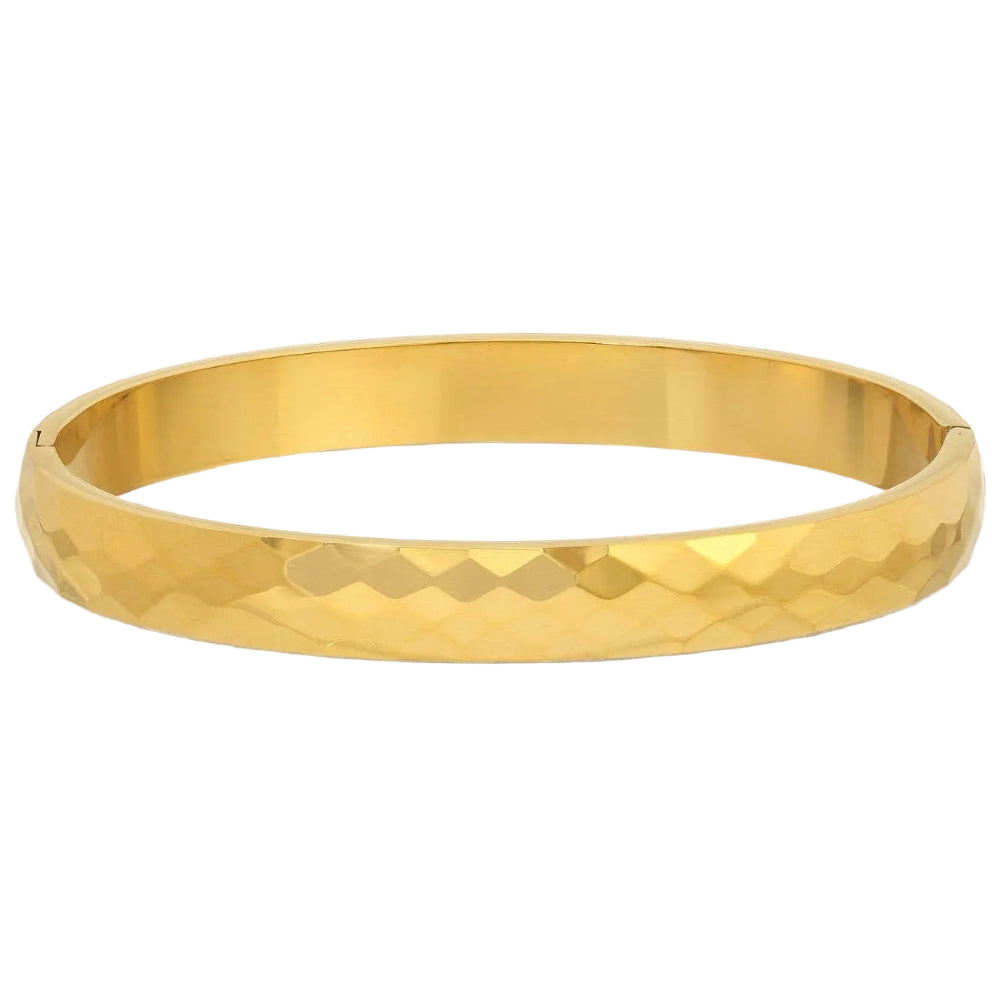 Splendid Iris Gold PVD Plated Textured Bracelet