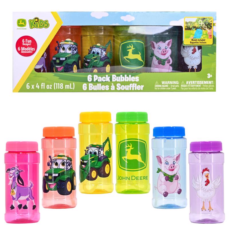 Sunny Days John Deere Bubble Solution + Wands Party Pack - 6 pc.