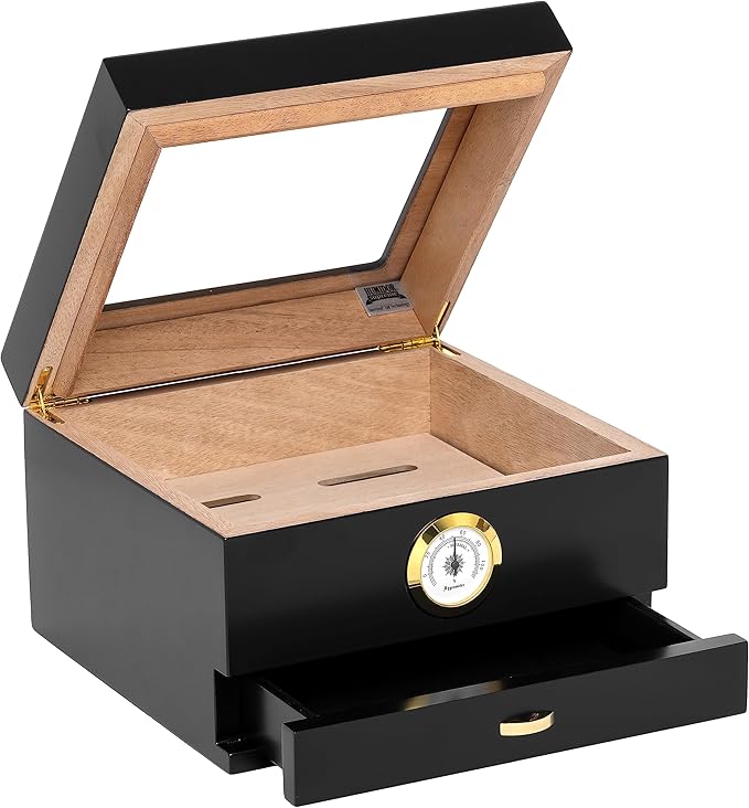 Humidor Supreme Capri Glasstop Humidor (w/ Drawer)