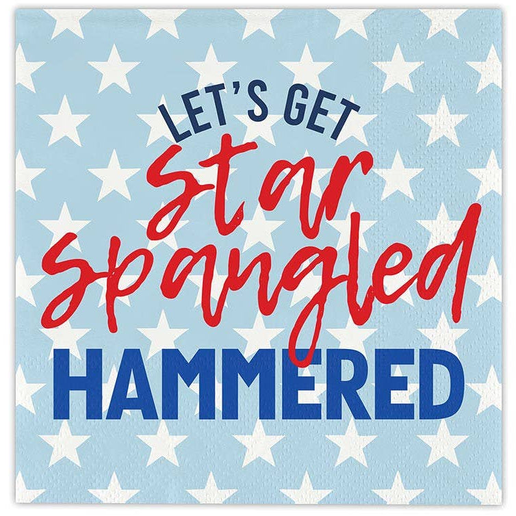 Slant Patriotic Paper Beverage Napkins - 20 pc.