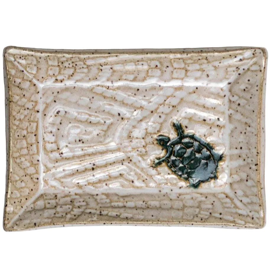 White Squirrel Clayworks Ceramic Sea Turtle Trinket Tray - 3" x 4.5"