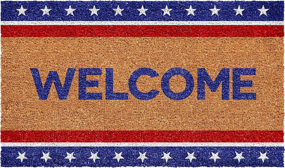 Patriotic "Welcome" Coir Mat - 17" x 29"