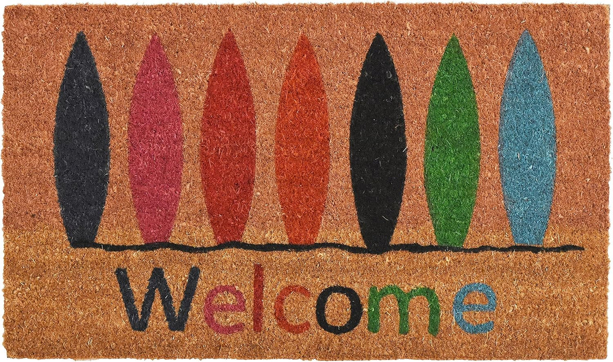 Surfboards "Welcome" Coir Mat - 17" x 29"