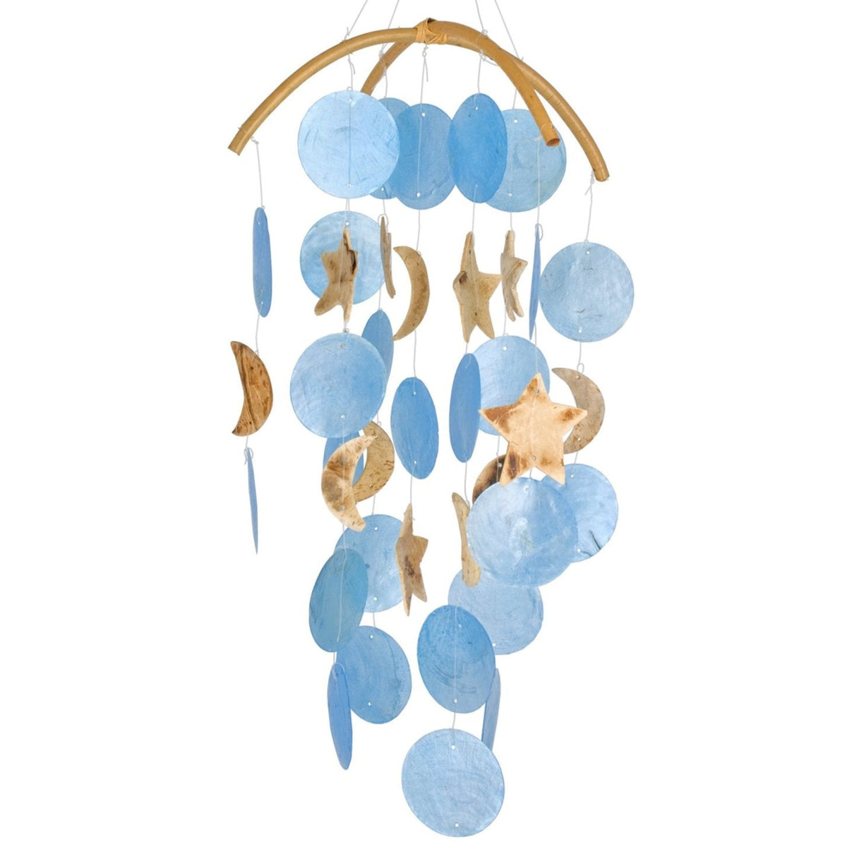 Moons & Stars Capiz Windchime - 19"