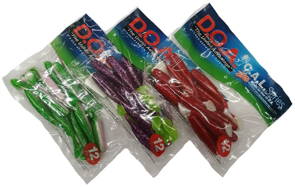 D.O.A. CAL Series 3" Shad Soft Lures - 12 pc.