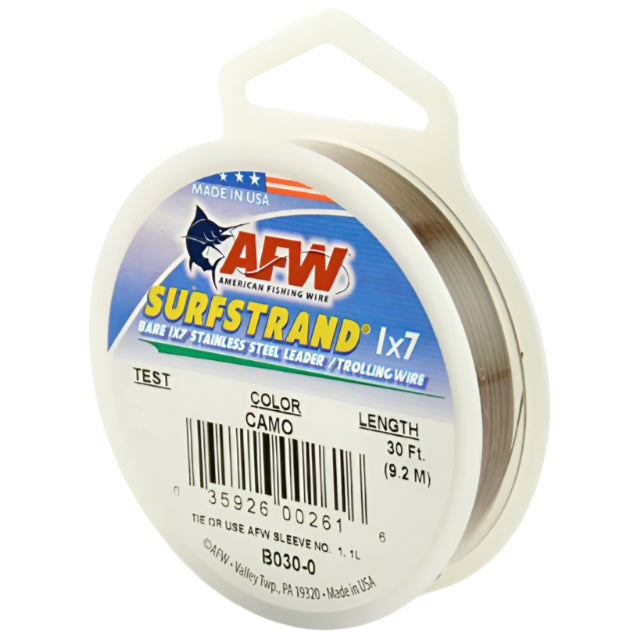 AFW Surfstrand 1x7 Stainless Steel Trolling Wire (Camo) - 30 lb. to 135 lb.