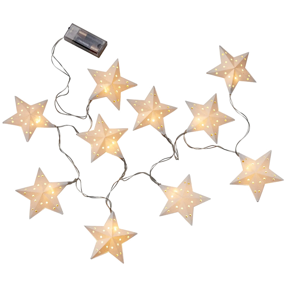 TAG Battery-Operated Light-Up Paper Star Garland - 65"