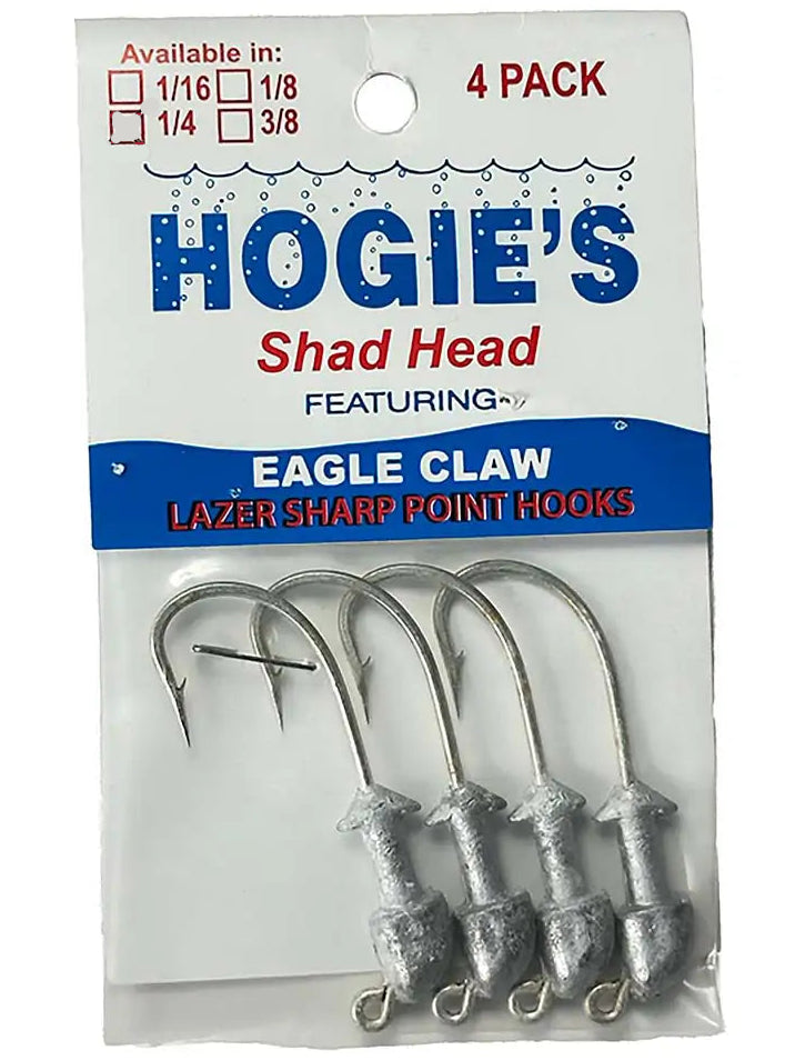 Hogie's Shad Head Eagle Claw Lazer Sharp Jigheads - 4 pc.