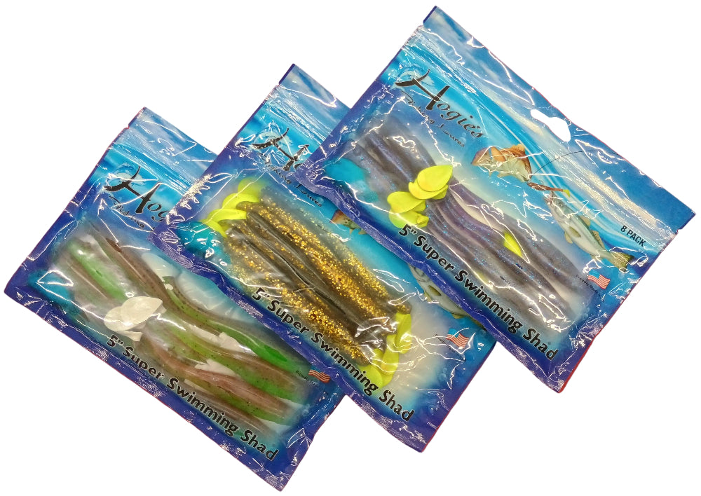 Hogie 5" Super Swimming Shad Soft Lures - 8 pc.