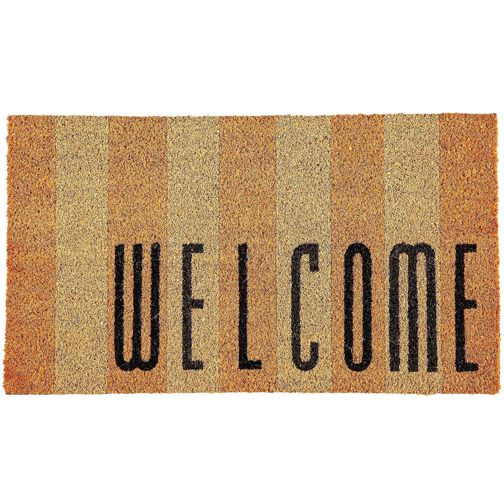 Striped "Welcome" Coir Mat - 16" x 28"