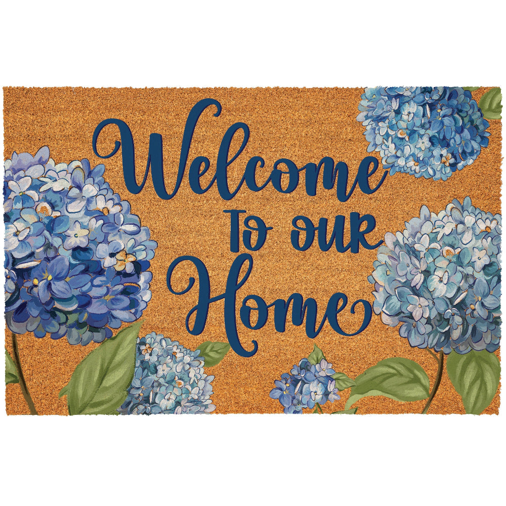 Hydrangea "Welcome" Coir Mat - 24" x 36"